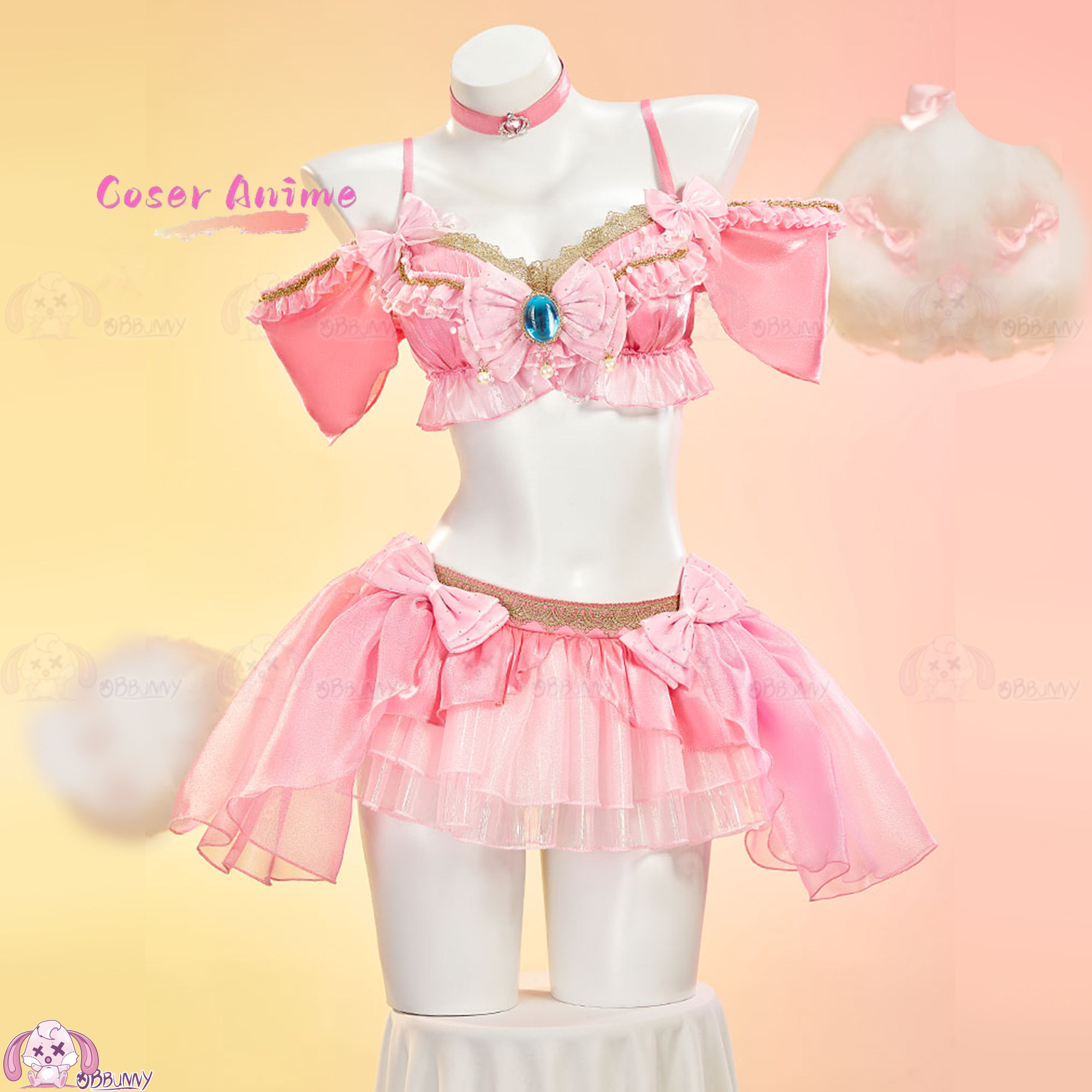 Anime Cosplay Show - Ensemble mini-jupe Sweet Peach Idol, tenue